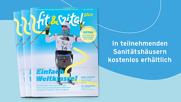 fit & vital plus Vorschau neue Ausgabe ab März Magazin fit & vital plus mit dem Hinweis, dass die neue Ausgabe ab März erhältlich ist
